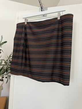 NWT Express Striped Black wrap Mini Skirt - Classic Fit XL